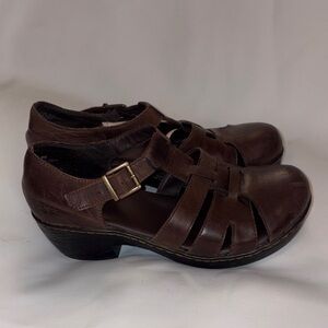 b.o.c. Rich Brown Leather Clogs